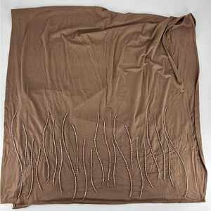 ジャージーファブリックショール手作り石スカーフ美しいビーズ付きイスラム教徒女性用ヒジャーブ - Product Image 4