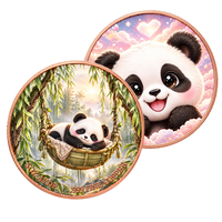 Panda endormi dans un panier en bambou, artisanat métallique, pièce commémorative, pièce en cuivre de 5 OZ à relief unique Forêt de bambou brumeuse