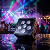 Projecteur LED PAR sans fil DMX alimenté par batterie 12V DC, IP65, 6*18W RGB, 5200mAh, 36W