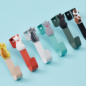 Ganchos de pared metálicos con diseño de gato, de acero laminado en frío, sin clavos, para almacenamiento en baño y cocina, capacidad de carga de 1-3 kg - Product Image 3