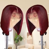 Perruque Bob en Cheveux Humains, Vente en Gros, Perruque Frontale Vietnamienne 100% Cheveux Humains, Perruque Frontale HD Lace, Lisse Baguette