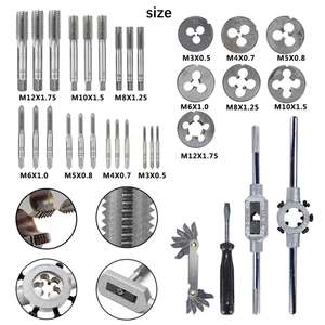 Bộ dụng cụ làm ren tay metric 32 món M2, bộ dụng cụ tạo ren vít M3-M12 bằng thép HSS, kèm cờ lê - Product Image 4