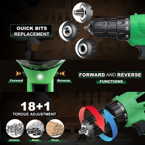Perceuse-visseuse sans fil 12V à moteur brushless avec mandrin sans clé, personnalisable OEM, alimentée par batterie pour le perçage CD-12A 12 Perceuse sans fil - Product Image 3