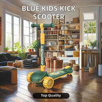 Trottinette à trois roues pliable et réglable en hauteur Orbic Toys Blue pour enfants, avec lumières, pour les plus jeunes