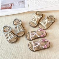 Chaussures de princesse en gros pour filles, sandales perlées pour tout-petits, chaussures pour enfants
