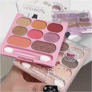 Paleta de sombras de ojos, caja mate de 10 colores de belleza, caja de Etiqueta Privada, Mini sombra de ojos, juego de brochas de maquillaje