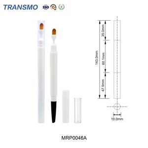 Emballage de crayon à sourcils en plastique personnalisé en gros, double extrémité, conteneur vide pour crayon à sourcils cosmétique avec brosse - Product Image 2