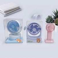 Ventilateur portable à main très vendu, emballage transparent en PET, mini ventilateur de bureau portable, boîte en plastique PVC avec plateau intérieur personnalisé