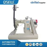 Máquina de coser de doble aguja de puntada de cadena con accionamiento directo y alimentación por ordenador QS-927D-TP con dispositivo de corte automático de cinta