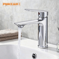 Robinet Mitigeur Moderne Monocommande en Alliage de Zinc Chromé pour Lavabo, Fixation à Trou Unique, Eau Chaude et Froide, Robinet de Salle de Bain, Prix Bas, Vente en Gros