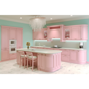 Dernier modèle de cuisine moderne Lovely pink Shaker Style High Glossy Laque Meuble de cuisine Cabinet - Product Image 1
