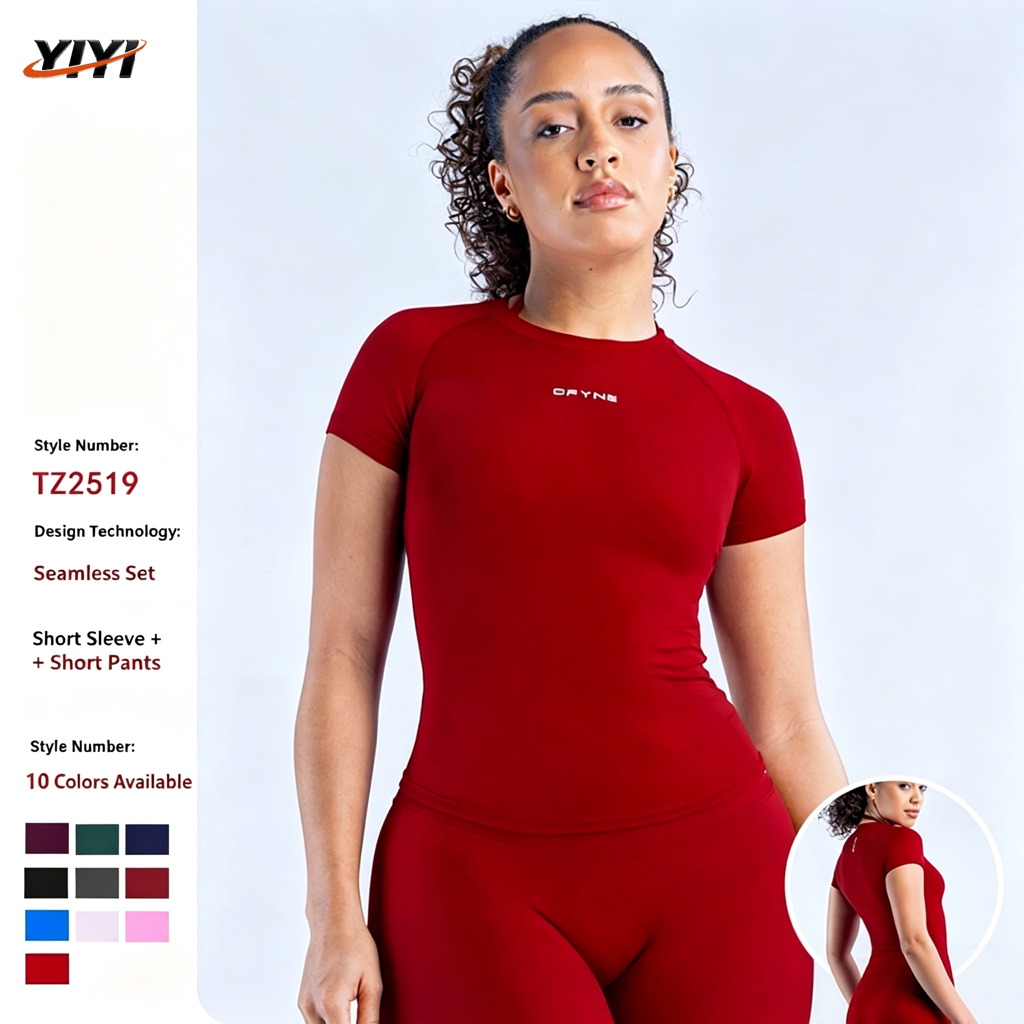 DFYN Crewneck Sports Yoga Suit Solid 2-Piece Set High Elastic Moisture Wicking Slimming Seamless Spandex/Nylon Wrinkle-Resistant