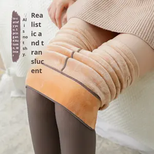 Collants thermiques épais en gros pour femmes, collants chauds d'hiver sexy translucides, leggings féminins taille haute élastiques et amincissants - Product Image 1