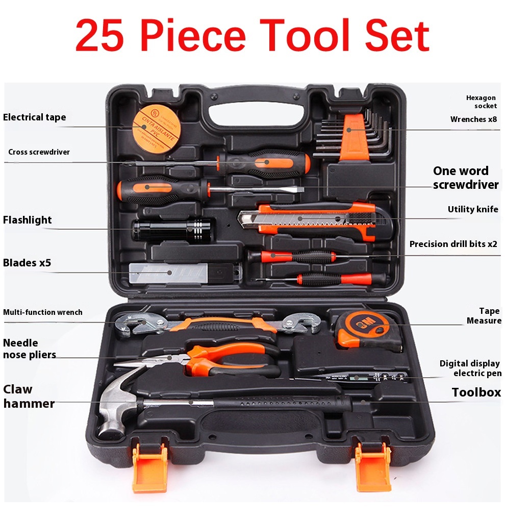 Ensembles d'outils à main de 25 pièces