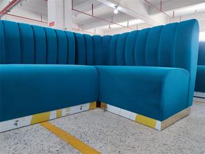 Moderno de lujo en forma de U Modular Terciopelo Banqueta Cabina Sofá Personalizado Seccional Esquina Asientos <span class=keywords><strong>para</strong></span> Hoteles Restaurantes Villas - Product Image 5