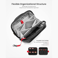 Pochette de rangement électronique en polyester imperméable, antichoc et anti-poussière, avec plusieurs compartiments pour câbles, idéale pour les voyages