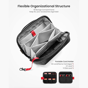 <b>Waterproof</b> Shockproof Dustproof Polyester Electronic Organizer Pouch Travel Case Multiple Compartments for <b>Cables</b> - Product Image 2