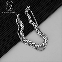 Bracelet combiné en acier inoxydable au design tendance et original, style cool et simple, accessoires polyvalents pour couple