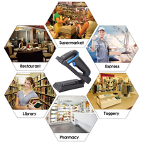 Lecteur de codes-barres laser 1D OEM avec garantie de deux ans, 2600 mAh, super autonomie, 80 m, sans fil, pour intérieur