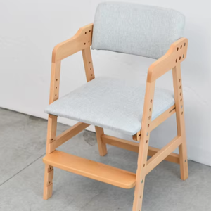 เก้าอี้เรียนรู้ทำจากไม้ขายส่งจากโรงงาน เก้าอี้ทานข้าวปรับระดับได้พนักพิงสูงพร้อมที่วางแขน - Product Image 1