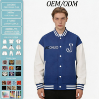 Veste de style universitaire pour homme de haute qualité, verte et blanche, avec lettre J brodée, style preppy, coupe classique, col rabattu, veste d'automne