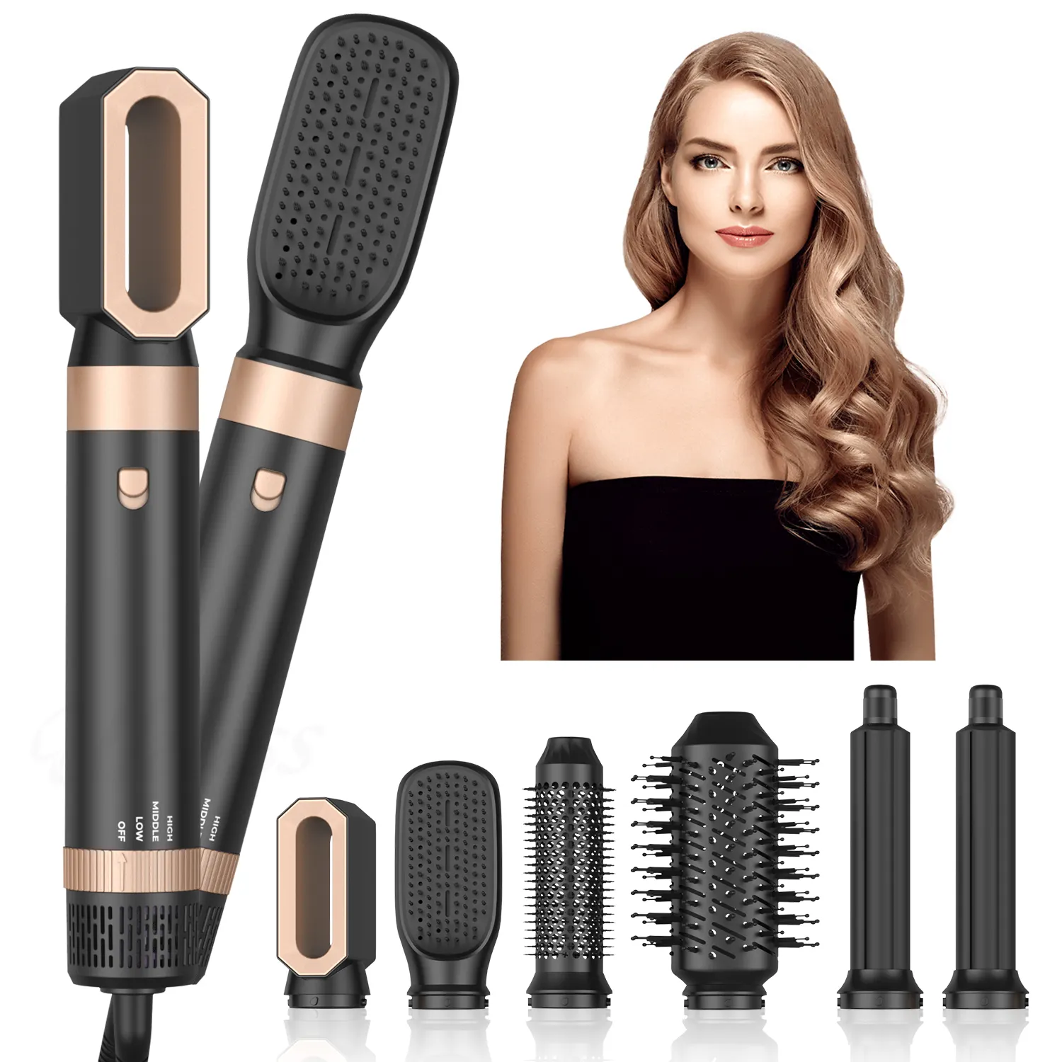 Heißluft kamm Locken wickler One Step Haartrockner Styler Negative Ionen Haartrockner 5 in 1 Hair Styler Brush