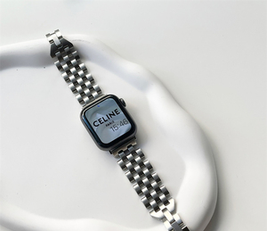 Bracelet en acier inoxydable de luxe à chaîne avancée pour <span class=keywords><strong>Apple</strong></span> <span class=keywords><strong>Watch</strong></span> Band <span class=keywords><strong>Ultra</strong></span> <span class=keywords><strong>40mm</strong></span> 41mm Bracelet en or pour femmes pour IWatch Series 9 8 7 SE - Product Image 6