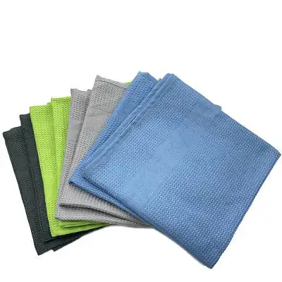 Se concentrer sur la fabrication de produits pour la maison serviette à gaufres en microfibre de qualité supérieure, serviette à thé à tissage gaufré personnalisé