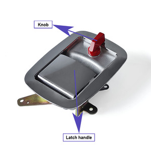 Chiusura a Compressione con Manopola Rossa per Pannelli Apribili, Veicoli, Cassette degli Attrezzi, Armadietti Industriali, in Lega di Zinco Cromata - Product Image 2