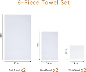 Toallas de Baño de Algodón Blanco Puro 100% de Lujo, Desechables, Comprimidas, Lisas, de Alta Calidad, para Hotel, Paquete de 21 - Product Image 2