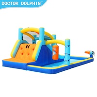 Toboggan gonflable en PVC avec piscine en Nylon, fabricant de château gonflable de chine