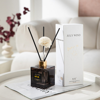 Diffuseur de roseaux d'aromathérapie personnalisé de 200ml avec motif de fleurs assainisseur d'air d'huile essentielle écologique pour la maison