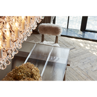 Ensemble de table à manger en verre transparent durable de luxe moderne, rectangulaire, en bois massif pour hôtel, appartement