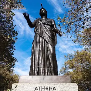Famous City Public Landmark Metal Greek Goddess Sculpture Bronze Athena Statue