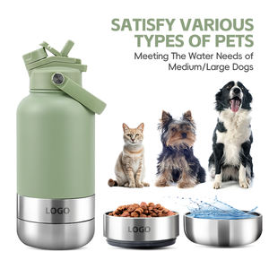 Dispenser da Viaggio per Animali Domestici 3 in 1 Personalizzabile, Bottiglia d'Acqua per Cani in Acciaio Inox da 32 oz a Prova di Perdite - Product Image 2