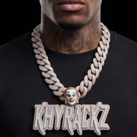 Ciondolo di Lusso Hip Hop di Tendenza con Moissanite e Charms Iced Out per Uomo, Ideale per Feste, Nightclub e Social Media