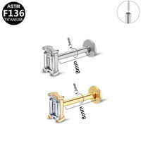 Gaby ASTM F136 Titanium Threadless Labret Push in Lip Rings Helix Piercing Fine Jewelry Wholesale Piercing Jewelry