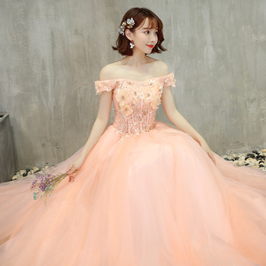 Off-Shoulder Ball Gown Evening Dress Floral Print Chiffon Empire Waist Long Prom Wedding Dress Plus Size - Product Image 3