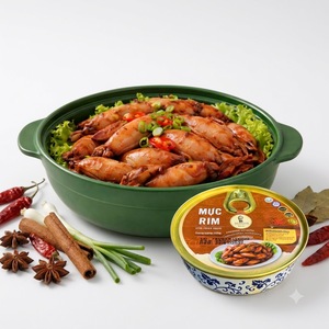 Calamar Salteado 500g, Mariscos Enlatados Listos para Comer, Estilo Vietnamita Tradicional, Elaboración Artesanal, Calidad Premium, Venta al por Mayor - Product Image 1