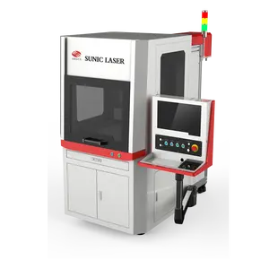 Sunic marcador a laser 300w galvo co2, máquina de marcador a laser tipo fechado para couro/tecido/embalagem de alimentos/cartões de papel