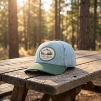 Casquette de baseball personnalisée avec logo brodé, style Dad Hat, bicolore bleu denim, non structurée, 5 panneaux, vente en gros, directement de l'usine, OEM