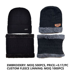 DDA558 kadife kaplı kalınlaşmak kayak kafatası kapaklar erkek çocuklar kış şapka eşarp seti boyun isıtıcı yün örme balıkçı şapkası - Product Image 6