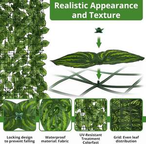 <span class=keywords><strong>Haie</strong></span> artificielle, <span class=keywords><strong>haie</strong></span> artificielle en lierre grimpant, <span class=keywords><strong>haie</strong></span> murale, décoration de <span class=keywords><strong>haie</strong></span>, panneau de clôture d'intimité, clôture en herbe continue - Product Image 5