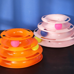 <b>Cat</b> <b>Toy</b> Three Layer Track Educational Turntable Plastic Boredom Buster Pet <b>Interactive</b> Movement <b>Toy</b> - Product Image 2