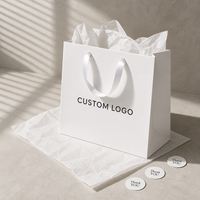 Ensemble de marquage personnalisé pour vêtements de luxe, MOQ-100, sacs shopping en papier avec papier de soie/autocollant pour emballage cadeau, vêtements, chaussures