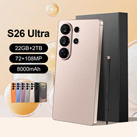 Teléfono Móvil Inteligente S 26 Ultra de Alta Calidad, 22GB+2TB, 5G, Doble SIM, Android 15, Pantalla de 7.3 Pulgadas, 144Hz, Cámara de 108MP
