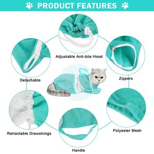Vente en gros d'ensemble de sacs de bain pour chat sac de toilettage pour chat <span class=keywords><strong>anti</strong></span>-rayures pour peigne à brosse de lavage pour animaux de compagnie - Product Image 4