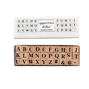 创意字母数字表情手帐印章木制上下盒印刷日期号邮票