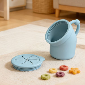 Tasses à collation en silicone pour bébés et tout-petits, avec poignée antidérapante, pour le stockage des aliments et la prévention des éclaboussures – Vente chaude - Product Image 5