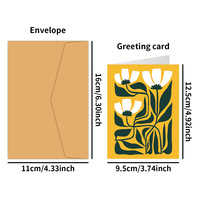 12 cartes de vœux en papier avec motifs floraux géométriques abstraits, avec enveloppes, cartes postales de style bohème, invitations de fête